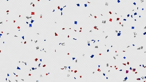 Loop Animation flying red, white, blue confetti on Alpha channel. Labor day Stock Footage 278817332