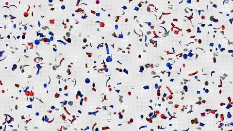 Loop Animation flying red, white, blue confetti on Alpha channel. Labor day Stock Footage 278829189