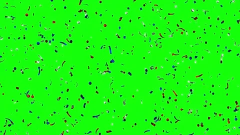 Loop Animation flying red, white, blue confetti on Green Screen. Labor day.  스톡 동영상 278834621