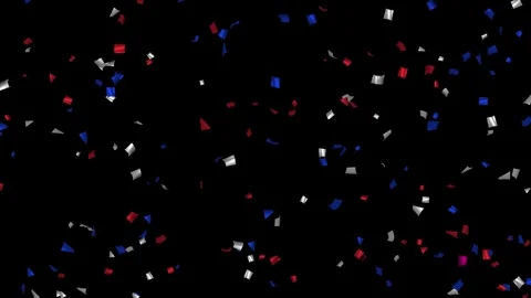 Loop Animation flying red, white, blue confetti. Matte channel. Labor day.  Stock Footage 278834745