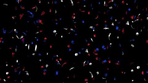 Loop Animation flying red, white, blue confetti. Matte channel. Labor day.  Stock Footage 278834846