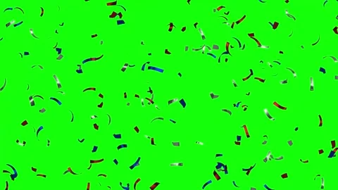 Loop Animation flying red, white, blue confetti on Green Screen. Labor day.  Stock Footage 278834870