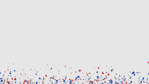 Loop Animation flying red, white, blue confetti on Alpha channel. Labor day Stock Footage 279907449