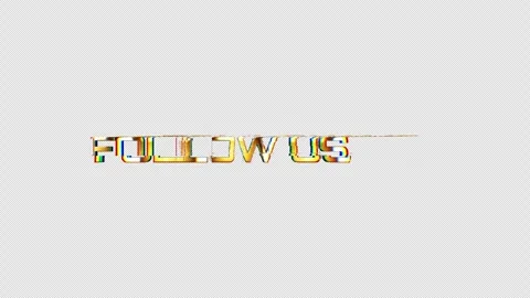 Loop animation of Follow US golden text glitch effect Stock Footage 243986114