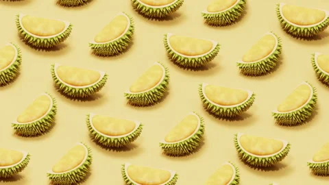 Loop animation of fruit durian, delicious fruit, 3d rendering. Video stock 196002381