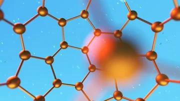 Loop animation of fullerene sphere carbon molecule. C60, graphene, Video stock 85932835