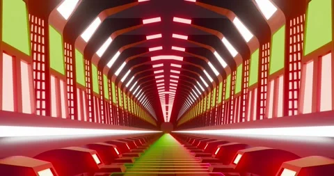 Loop animation of futuristic tunnel Stock Footage 264577369