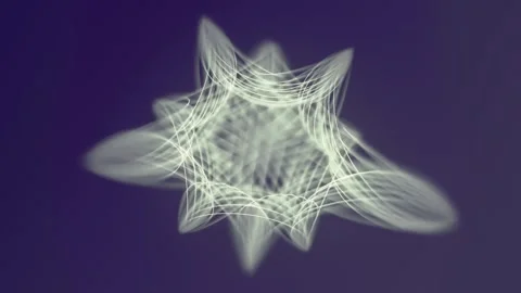 Loop animation of a geometric figure composed of thin lines. 3d rendering 4K Stock Footage 295040821