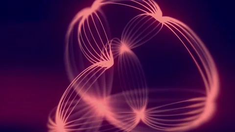 Loop animation of a geometric figure with smooth oval shapes. 3d rendering 4K Stock Footage 288001707