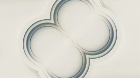 Loop animation of geometric pattern of moving white rings. 3d rendering 4K Stock Footage 262304892