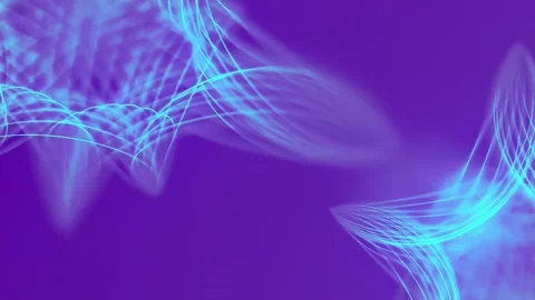 Loop animation of geometric shapes with blue glowing lines. 3d rendering 4K Stock Footage 295040886