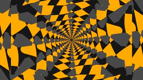 Loop animation of geometric shapes moving in a pattern with black and yello.. 스톡 동영상 333831335