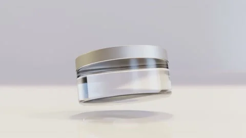 Loop animation of Glass cosmetic empty jar, lotion packaging, Stock Footage 163931031