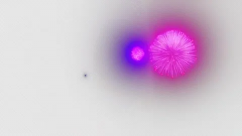 Loop animation glowing pink, purple fireworks bursting transparent background Stock Footage 328581844