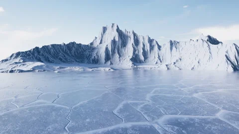 Loop animation of going forward on ice ground, 3d rendering. Video stock 198270704