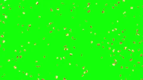 Loop Animation of Gold Confetti Falling on Green Screen Stock Footage 278839910