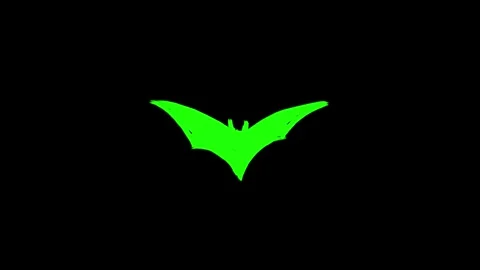 Loop animation with green bat is flying on black, black bat on green and white Stock Footage 319881668