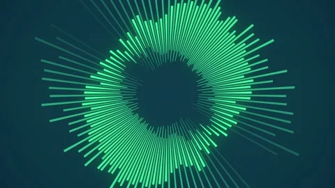 Loop animation of a green circle composed of moving lines. 3d rendering 4K Stock Footage 264264810
