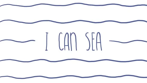 Loop animation. Hand written text I can sea on white background Stock Footage 321288837
