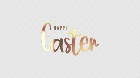 Loop animation Happy Easter gold text shine light motion Stock Footage 295504992