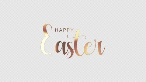 Loop animation of Happy Easter gold text shine light motion Stock Footage 299105643