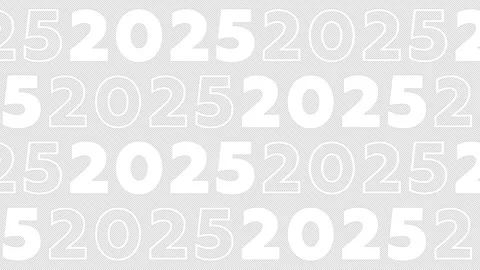 Loop animation for Happy New Year with white text 2025 move horizontal Stock Footage 291406283