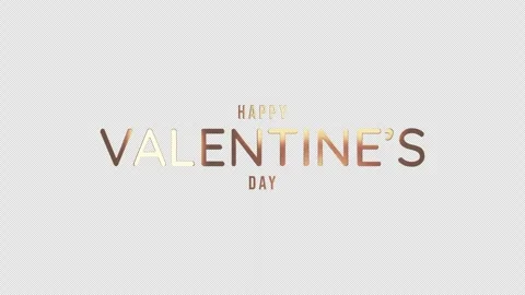 Loop animation of Happy Valentines Day gold text Stock Footage 295124480