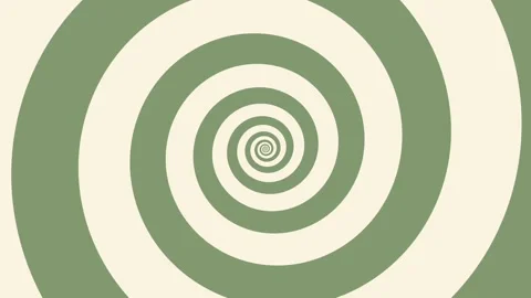 Loop animation hipnotic spiral,sage green and cream color with motion blur Stock-Footage 333836362