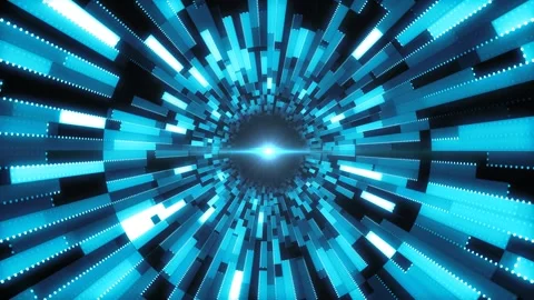 Loop Animation of an Infinite Futuristic Sci-Fi Tunnel Video stock 346143203