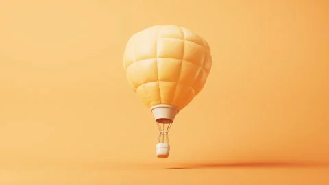 Loop animation of inflatable hot air balloon with cartoon style, 3d rendering Video stock 283430495