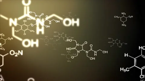 Loop animation mathematic formulas, data, math problems, flying in 3D Background Stock Footage 157874539