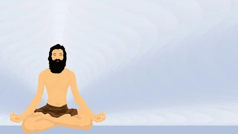 Loop Animation of meditation Yoga Position With Energy Chakra Stock Footage 94598270