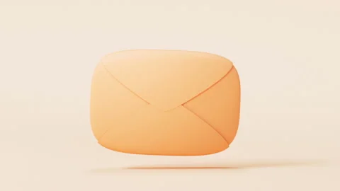 Loop animation of message envelope with cartoon style, 3d rendering. Stock Footage 201623469