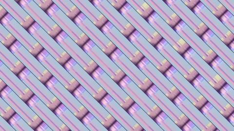 Loop animation of moving rectangular shapes with animated texture. 3d render 4K Stock Footage 154590232