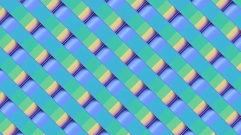 Loop animation of moving rectangular shapes with trendy gradient 3d rendering 4K Stock Footage 154940754