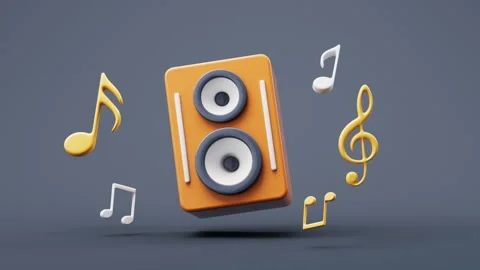 Loop animation of music instruments with cartoon style, 3d rendering. Stock Footage 255032573