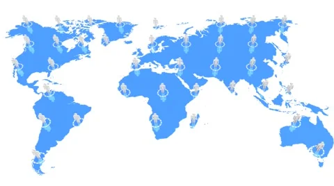 Loop animation of a network conept Stock Footage 68628866