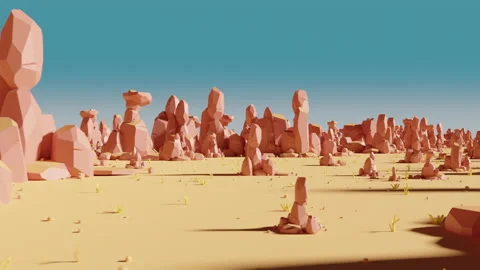 Loop animation of passing through rocks with sand desert, 3d rendering. Stock Footage 180389814