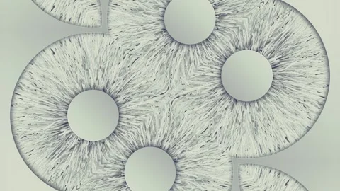 Loop animation of a pattern of circles and floating lines in white. 3d rendering Stock Footage 263695547