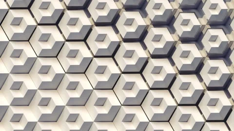 Loop animation of an pattern of cubic structures that transform. 3d rendering Stock-Footage 311572654
