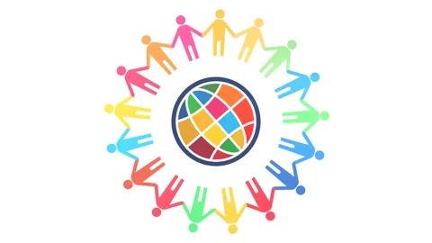 Loop animation of the People and Planet logo using the 17 colors specified by Stock Footage 179852906