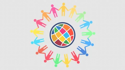 Loop animation of the People and Planet logo using the 17 colors specified by Stock Footage 179856255