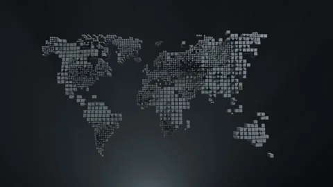Loop animation. pixelated world map with ripple effect Vídeos de archivo 130363728
