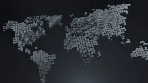 Loop animation. pixelated world map with ripple effect Vídeos de archivo 130363747