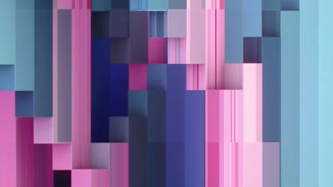 Loop animation with rectangular blocks of varying width and height. 3d rendering Stock Footage 308446952