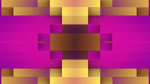 Loop animation of rectangular shapes in rich purples and yellows. 3d rendering Stock Footage 309292004