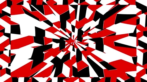 Loop animation of red, black, and white shapes moving in a dynamic pattern Stock-Footage 333676148