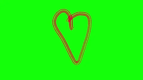 Loop animation red line heart icon for valentine’s day Video stock 327461144