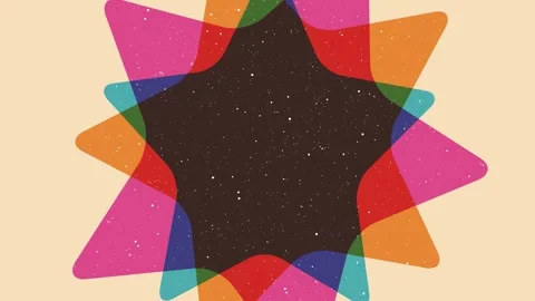 Loop animation with riso print effect. Vintage star frame element.Vintage decora Video stock 254884089