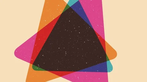 Loop animation with riso print effect. Vintage triangle frame element.Vintage de Stock Footage 254884094